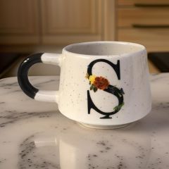 İlbay Seramik Harfli Klasik Kupa Bardak Mug - Ş Harfi