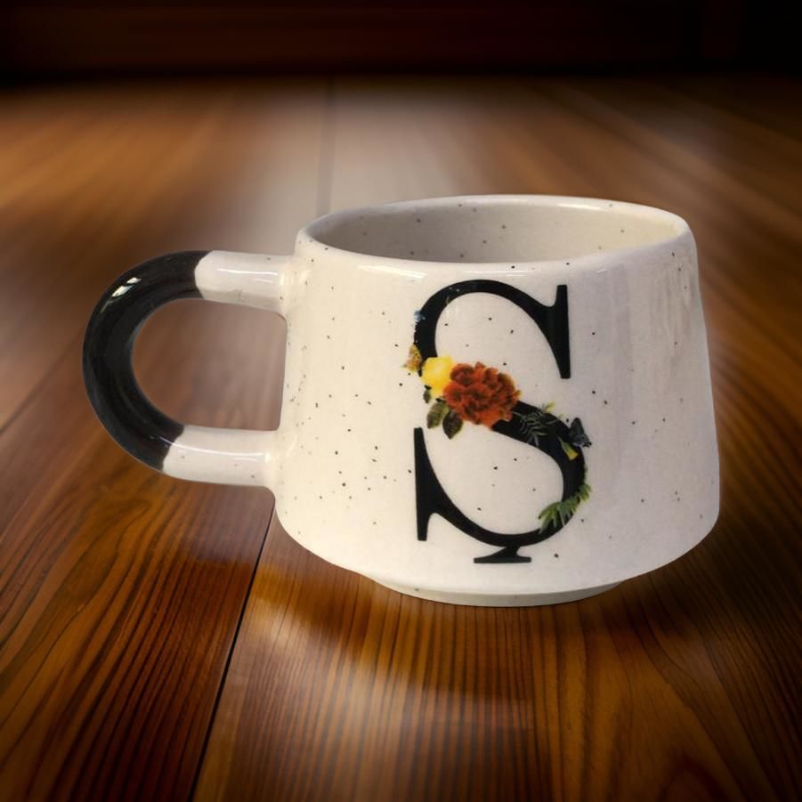 İlbay Seramik Harfli Klasik Kupa Bardak Mug - Ş Harfi