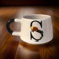 İlbay Seramik Harfli Klasik Kupa Bardak Mug - Ş Harfi