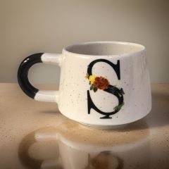 İlbay Seramik Harfli Klasik Kupa Bardak Mug - Ş Harfi