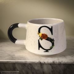 İlbay Seramik Harfli Klasik Kupa Bardak Mug - Ş Harfi