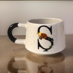 İlbay Seramik Harfli Klasik Kupa Bardak Mug - Ş Harfi