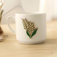 Metalli Başak Seramik Kupa Bardak Mug Neskafe Fincanı