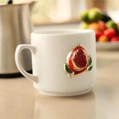 Metalli Nar Seramik Kupa Bardak Mug Neskafe Fincanı