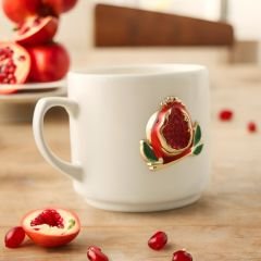 Metalli Nar Seramik Kupa Bardak Mug Neskafe Fincanı