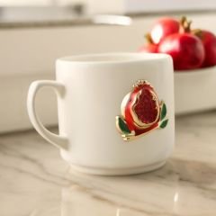 Metalli Nar Seramik Kupa Bardak Mug Neskafe Fincanı