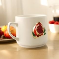 Metalli Nar Seramik Kupa Bardak Mug Neskafe Fincanı