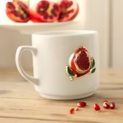 Metalli Nar Seramik Kupa Bardak Mug Neskafe Fincanı