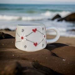 İlbay Seramik 2 Gözümün Çiçeği Klasik Kupa Bardak Mug Nescafe Fincanı