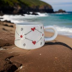 İlbay Seramik 2 Gözümün Çiçeği Klasik Kupa Bardak Mug Nescafe Fincanı