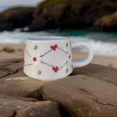 İlbay Seramik 2 Gözümün Çiçeği Klasik Kupa Bardak Mug Nescafe Fincanı