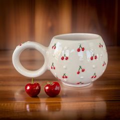 İlbay Seramik Ece Baby Kiraz Kupa Bardak Mug Nescafe Fincanı