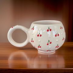 İlbay Seramik Ece Baby Kiraz Kupa Bardak Mug Nescafe Fincanı