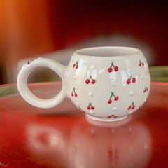 İlbay Seramik Ece Baby Kiraz Kupa Bardak Mug Nescafe Fincanı