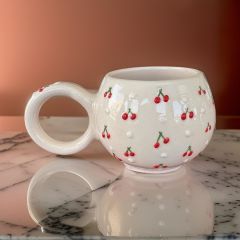 İlbay Seramik Ece Baby Kiraz Kupa Bardak Mug Nescafe Fincanı