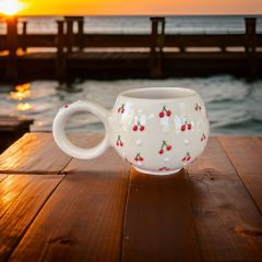 İlbay Seramik Ece Baby Kiraz Kupa Bardak Mug Nescafe Fincanı