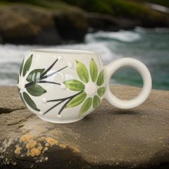 Ece Yeşil Zambak Kupa Bardak Mug Duble Kahve Fincanı