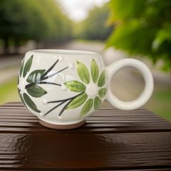 Ece Yeşil Zambak Kupa Bardak Mug Duble Kahve Fincanı