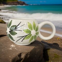 Ece Yeşil Zambak Kupa Bardak Mug Duble Kahve Fincanı