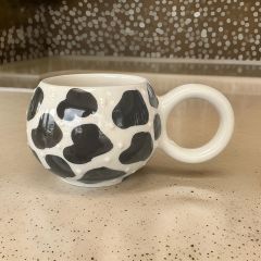 Ece Siyah Dalmaçyalı Kupa Bardak Mug Duble Kahve Fincanı