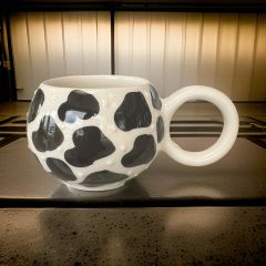 Ece Siyah Dalmaçyalı Kupa Bardak Mug Duble Kahve Fincanı