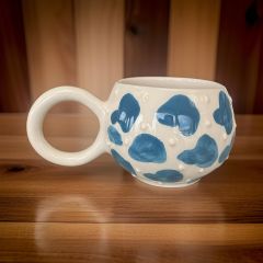 Ece Mavi Dalmaçyalı Kupa Bardak Mug Duble Kahve Fincanı