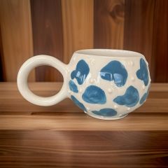 Ece Mavi Dalmaçyalı Kupa Bardak Mug Duble Kahve Fincanı