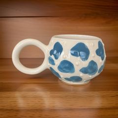 Ece Mavi Dalmaçyalı Kupa Bardak Mug Duble Kahve Fincanı