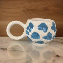 Ece Mavi Dalmaçyalı Kupa Bardak Mug Duble Kahve Fincanı