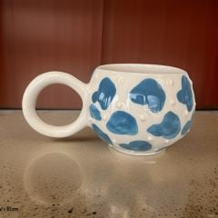 Ece Mavi Dalmaçyalı Kupa Bardak Mug Duble Kahve Fincanı