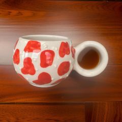 Ece  Turuncu Dalmaçyalı Kupa Bardak Mug Duble Kahve Fincanı