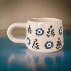 Klasik Atmalı Nazar Kupa Bardak Mug Duble Kahve Fincanı