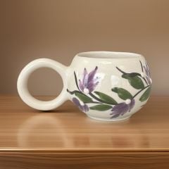 Ece  Lila Üzüm Bağı Kupa Bardak Mug Duble Kahve Fincanı