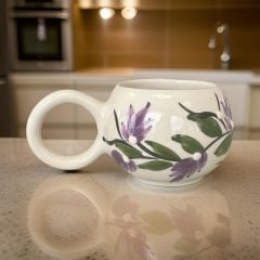 Ece  Lila Üzüm Bağı Kupa Bardak Mug Duble Kahve Fincanı