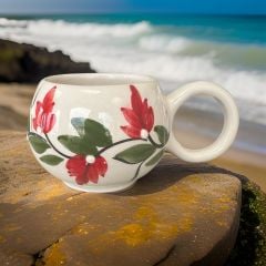 Ece  Kırmızı Üzüm Bağı Kupa Bardak Mug Duble Kahve Fincanı