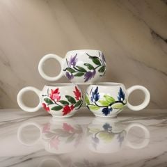 3 Adet Ece Üzüm Bağı Kupa Bardak Mug Duble Kahve Fincanı