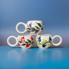 3 Adet Ece Üzüm Bağı Kupa Bardak Mug Duble Kahve Fincanı