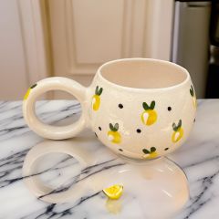 Ece  Baby Limon Seramik Kupa Bardak Mug Duble Kahve Fincanı