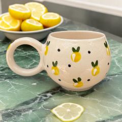 Ece  Baby Limon Seramik Kupa Bardak Mug Duble Kahve Fincanı