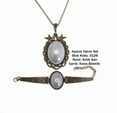 Kolye Bileklik Aparat Takım Set 3126 Antik Sarı