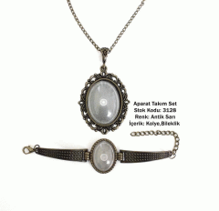 Kolye Bileklik Aparat Takım Set 3128 Antik Sarı