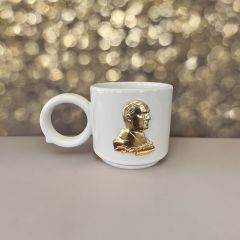 Halka Kulp Altın Sarısı Atatürk Seramik Kupa Bardak Mug