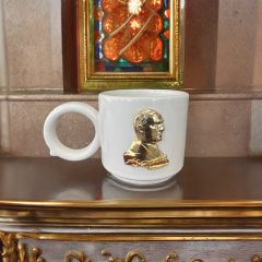 Halka Kulp Altın Sarısı Atatürk Seramik Kupa Bardak Mug