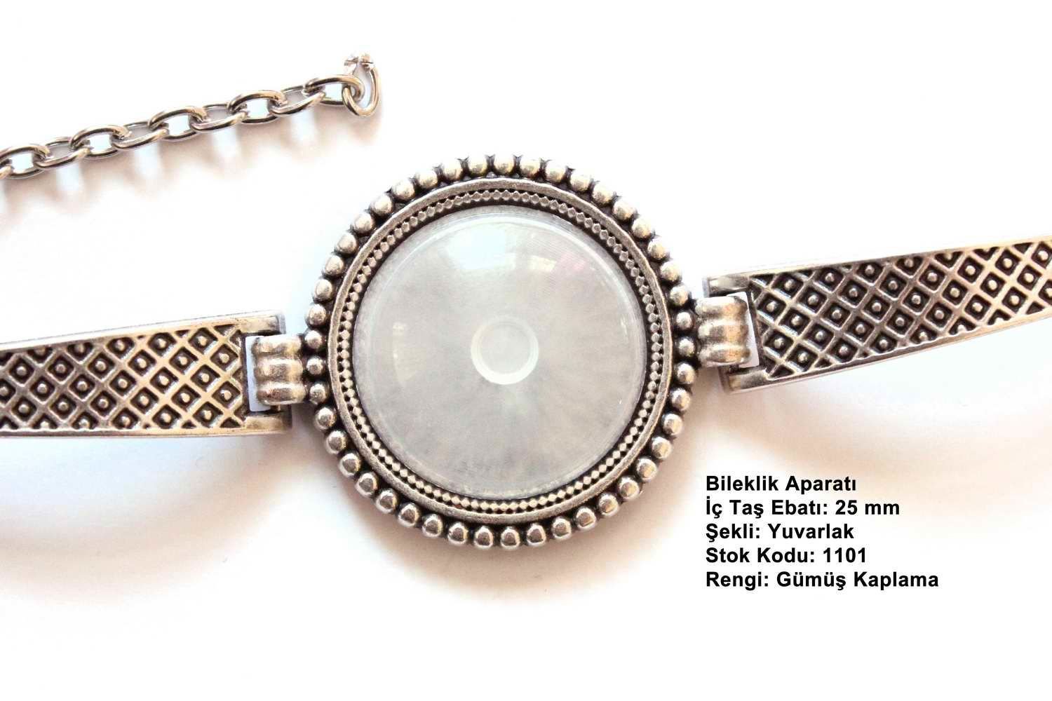Gümüş Kaplama Yuvarlak Metal Bileklik Aparatı 1101