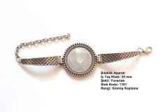 Gümüş Kaplama Yuvarlak Metal Bileklik Aparatı 1101