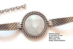 Gümüş Kaplama Yuvarlak Metal Bileklik Aparatı 1101