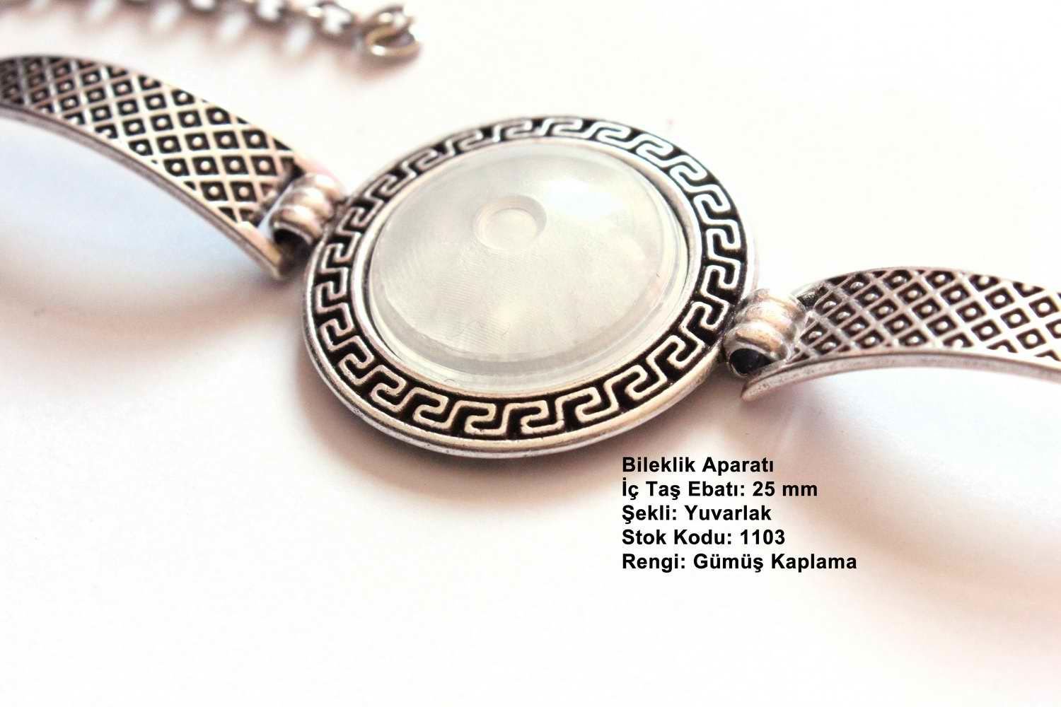 Gümüş Kaplama Yuvarlak Metal Bileklik Aparatı 1103