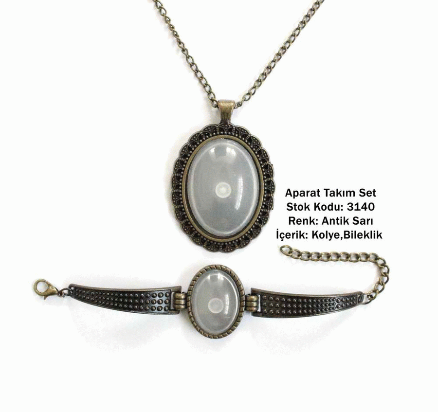 Kolye Bileklik Aparat Takım Set 3140 Antik Sarı