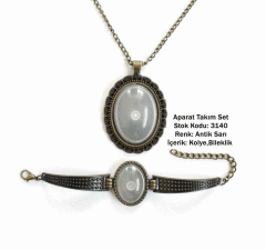 Kolye Bileklik Aparat Takım Set 3140 Antik Sarı