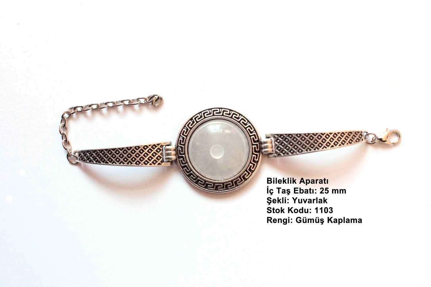 Gümüş Kaplama Yuvarlak Metal Bileklik Aparatı 1104